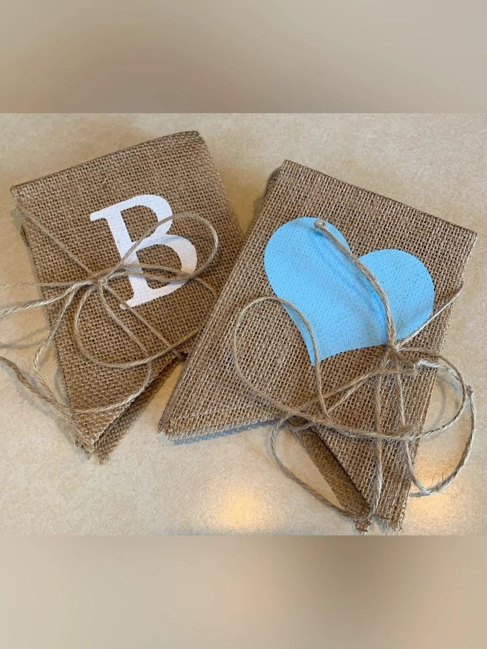 Sweet Baby Boy Burlap Banner Garland - Blue